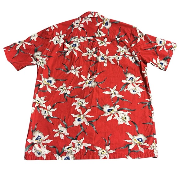 Vintage Paradise Found Hawaiian Shirt Mens Large Red Floral Aloha Made in Hawaii - Picture 5 of 8